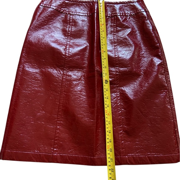 Francesca Mammoliti Shiny Reflective Patent Pu Leather  Skirt - Size 6 - Picture 9 of 13